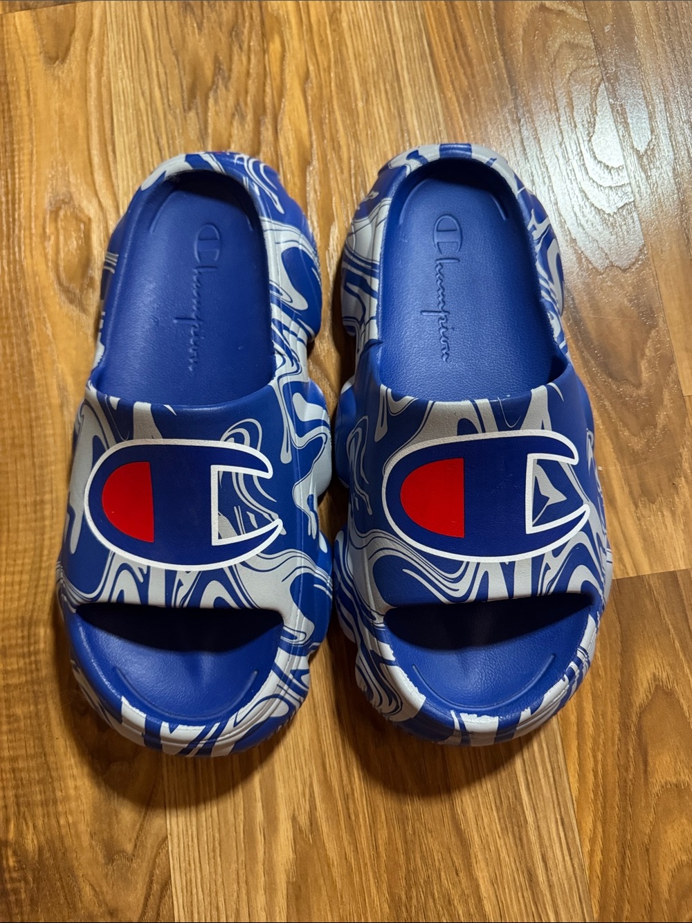 Mens Champion Meloso Squish Slides In Grey/blue Size 10